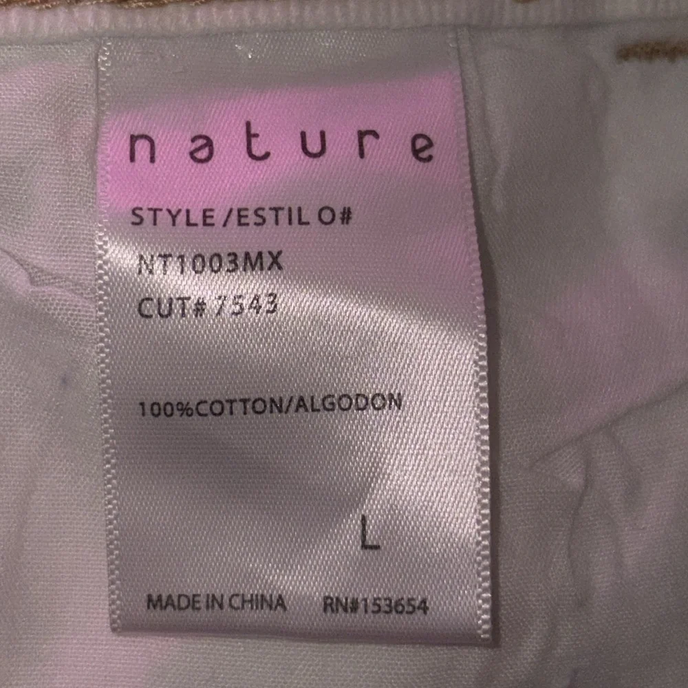 Nature Denim Two-Tone Denim and White Frayed Women Shorts Size L